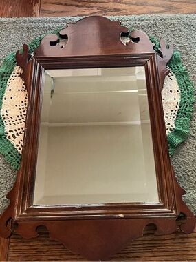 Vintage Lg Ornate Wooden Wall Mirror - The Bombay Company Canada L 18” W 12”